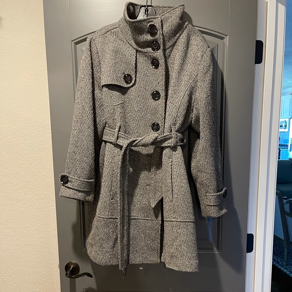Beautiful Long Gray Pea Coat
